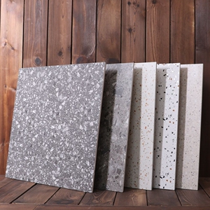 灰白色水磨石瓷砖800x800餐厅工程地板砖60x60仿古砖超市防滑地砖