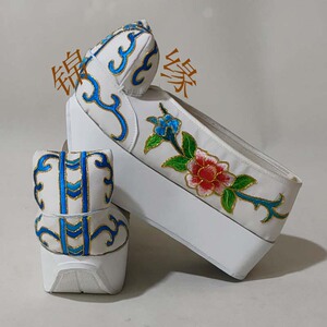 戏曲京剧小生鞋云头鞋登云履.绣花云头鞋