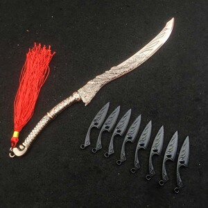 22cm凡人修仙传韩立金蚨子母刀合金武器模型摆件玩具cosplay摆饰