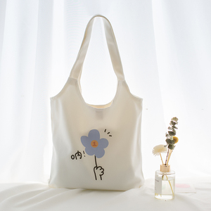 帆布包女夏小众2023年新款单肩包白色大容量布兜大学生上课布袋子