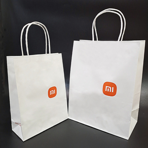 小米手机店通用牛皮手提袋纸袋礼品购物袋子平口塑料手提包装袋子