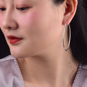 足银990亮面女生耳饰清新风典雅气质个性简约大方 大耳圈耳环包邮
