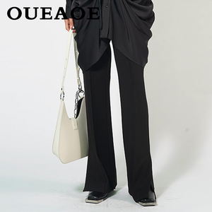 欧e专柜正品女装2023秋装新款女士阔腿裤休闲裤高腰宽松薄款裤子