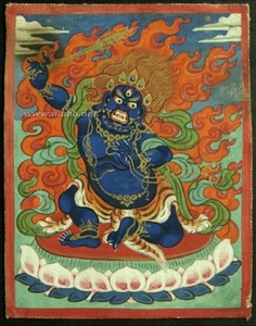 唐卡不动明王装饰画西藏景泰蓝掐丝客厅挂画招财风水壁画玄关