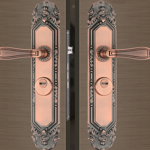 别墅防盗大门锁双开对开子母木门豪华农村大门锁双快双活上提反锁