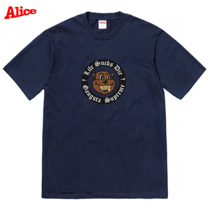 fw18 supreme life sucks die tee 脏话 金牙 土拨鼠短袖t恤