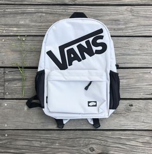 新款VANS双肩包纯色黑白男女学生书包休闲包情侣初高中电脑背包