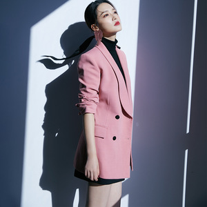 maje kara明星李沁同款2022年新款春秋休闲西装外套女韩版职业装