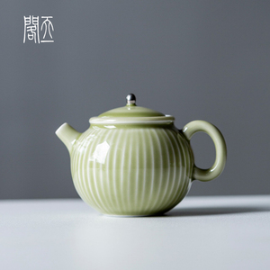 天一閣丨越窑秘釉中式复古陶瓷泡茶壶带过滤茶壶办公会客功夫茶具