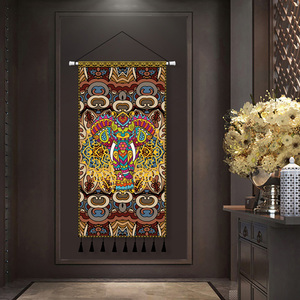 民族风挂画东南亚泰国印度民宿装饰壁画客厅玄关走廊装饰画竖版