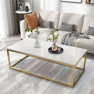 北欧大理石办公室客厅沙发茶几简约现代创意小户型长方形铁艺轻奢