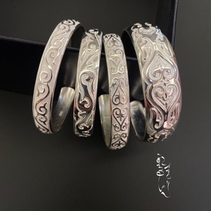 蒙古元素纯银手镯系列简约传统花纹款哈萨克风民族风日常百搭款