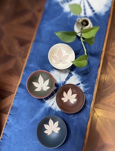 台湾名家许进财朱泥白色枫叶杯徐水源