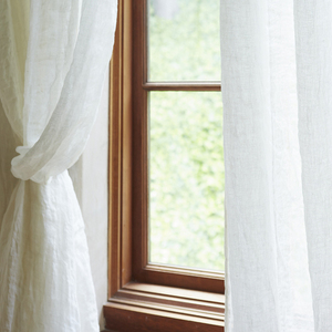 天然纯亚麻窗纱卧室窗帘北欧美式日式简约纱帘定制成品（白色）