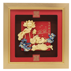 结婚礼物鸳鸯百年好合金箔画新婚礼品送新人朋友夫妇闺蜜创意摆件