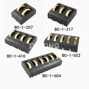 2-6P弧形电池座BC-1-207 317 410 502 604间距4.0连接器电池弹片