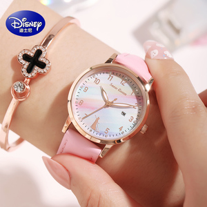 迪士尼儿童手表女孩防水卡通小学生女生少女防水夜光时尚指针手表