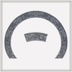 中式砖雕线条月洞门仿古青砖雕刻月亮门套拱形门框弧形装饰牡丹线