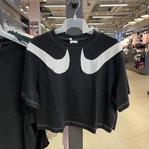 悠悠奥莱代购nike/耐克女子圆领双钩纯棉运动短袖t恤dd5591不退换