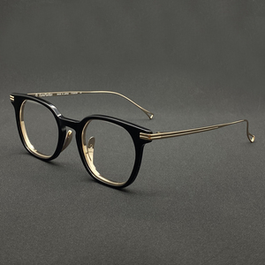 日系手造眼镜框男女复古板材纯钛大框个性西装硬汉可配近视眼镜架
