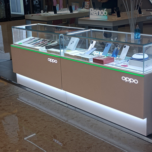 新款手机柜台oppo荣耀珠宝店vivo靠墙前开门转角玻璃展示柜定制