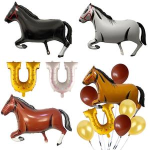 赛马节主题气球马蹄造型派对骏马西部牛仔节场景装饰马掌铝膜气球