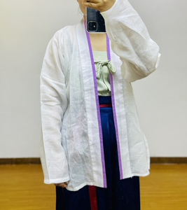 日常汉服北宋直领窄短袖衫苎麻对襟短衫复古上衣女长袖薄款纯色现