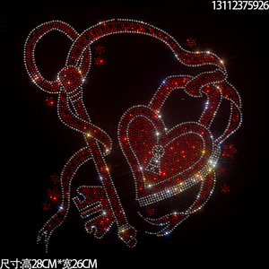 2021牛年新款爱心烫图衣服烫钻图案贴成品图服装辅料饰品