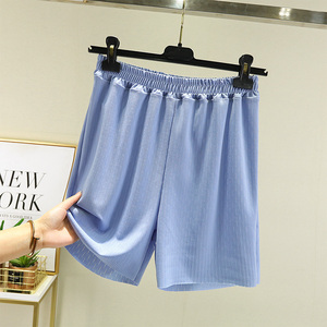 冰丝运动短裤女士夏季薄款高腰显瘦五分裤百搭休闲裤大码宽松睡裤