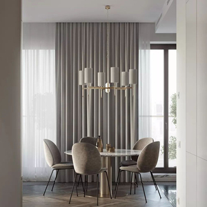 意式极简轻奢全遮光绒布丝绒简约现代法式浅灰暖灰色卧室客厅窗帘