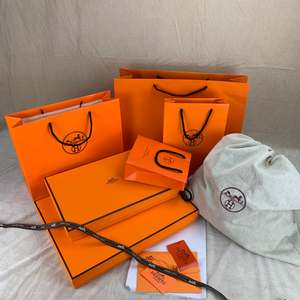 爱马仕hermes专柜衣服t恤礼品盒子手提袋香水口红包装袋布袋丝带
