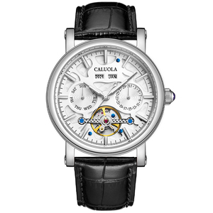 卡罗莱皮带男士手表男表全自动机械表防水钢带正品品牌腕表镂空潮