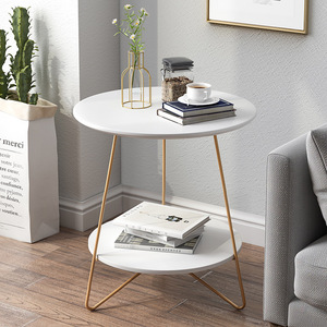 北欧单人金属小茶几花几客厅简约时尚个性沙发边几方几床头圆桌子