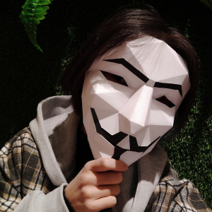 v字仇杀队面具小丑面具微笑恐怖cos万圣节舞会演出节目道具成人潮