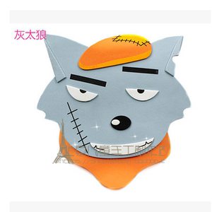 eva灰太狼头饰动物头套幼儿园表演道具帽舞会派对用品