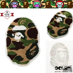 日本代购 BAPE ABC CAMO APE HEAD RUG MAT 迷彩猿人居家地毯地垫