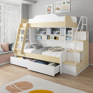 现代简约子母床儿童双层床女孩双人床上下铺成年高低母子床两层床