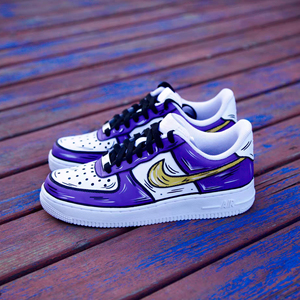 玩物心重 nike air force1球鞋定制af1二次元空军手绘diy紫金湖人