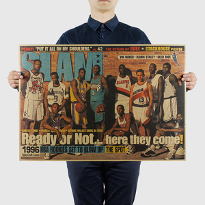 96黄金一代海报 nba球星篮球明星 复古牛皮纸海报 卧室宿舍墙贴画