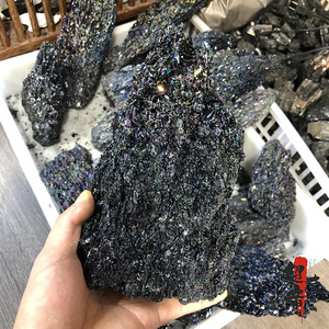 天然七彩矿火山岩原石碳化硅矿物晶体教学标本个性家居办公室摆件