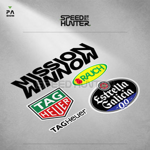 f1赛车系列赞助商贴纸 logo装饰防水反光贴 车身个性划痕贴花