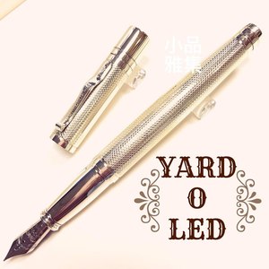英國 YARD-O-LED 總督大班 925純銀 18K 鋼筆（麥紋)