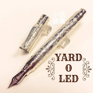 英國 YARD-O-LED 總督維多利亞袖珍型 925純銀18K 鋼筆（葡萄紋）
