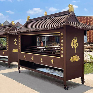 寺庙不锈钢蜡烛台室外露天大型供灯房长方形可以定制电子烛台黑色