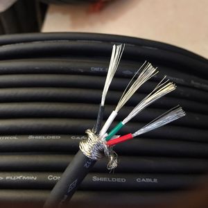 进口4芯0.5平方屏蔽线信号线 黑色皮柔软镀锡铜丝网超密4芯线