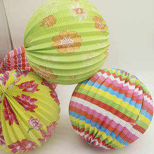 传统印花西瓜灯笼 圆形灯笼 中秋春节元宵节日装饰灯笼