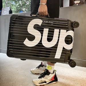 supreme行李箱铝合金框拉杆箱女高颜值登机旅行箱万向轮密码箱
