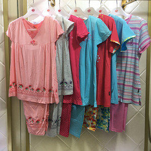 汝斯芬清仓断码特价纯棉莫代尔夏款女套睡衣家居服