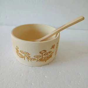 生活用品餐具家用竹碗无油漆竹制碗环保带竹勺天然竹制竹碗可包邮