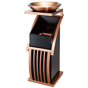 酒店座地烟灰桶大堂钛金s形立式垃圾桶会所电梯口走廊豪华创意